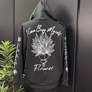 Weekend Warrior Hoodie,pull over,pouch pocket,rib cuff/waist,graphic cannabis